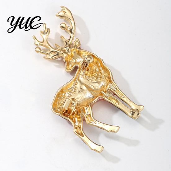 Blazers Rhinestone Brooch Christmas Reindeer with Rhinestones, Animal Lapel Pin for Women Elk Men, Dresses Scarves Jewelry Accessory Weddings Parties