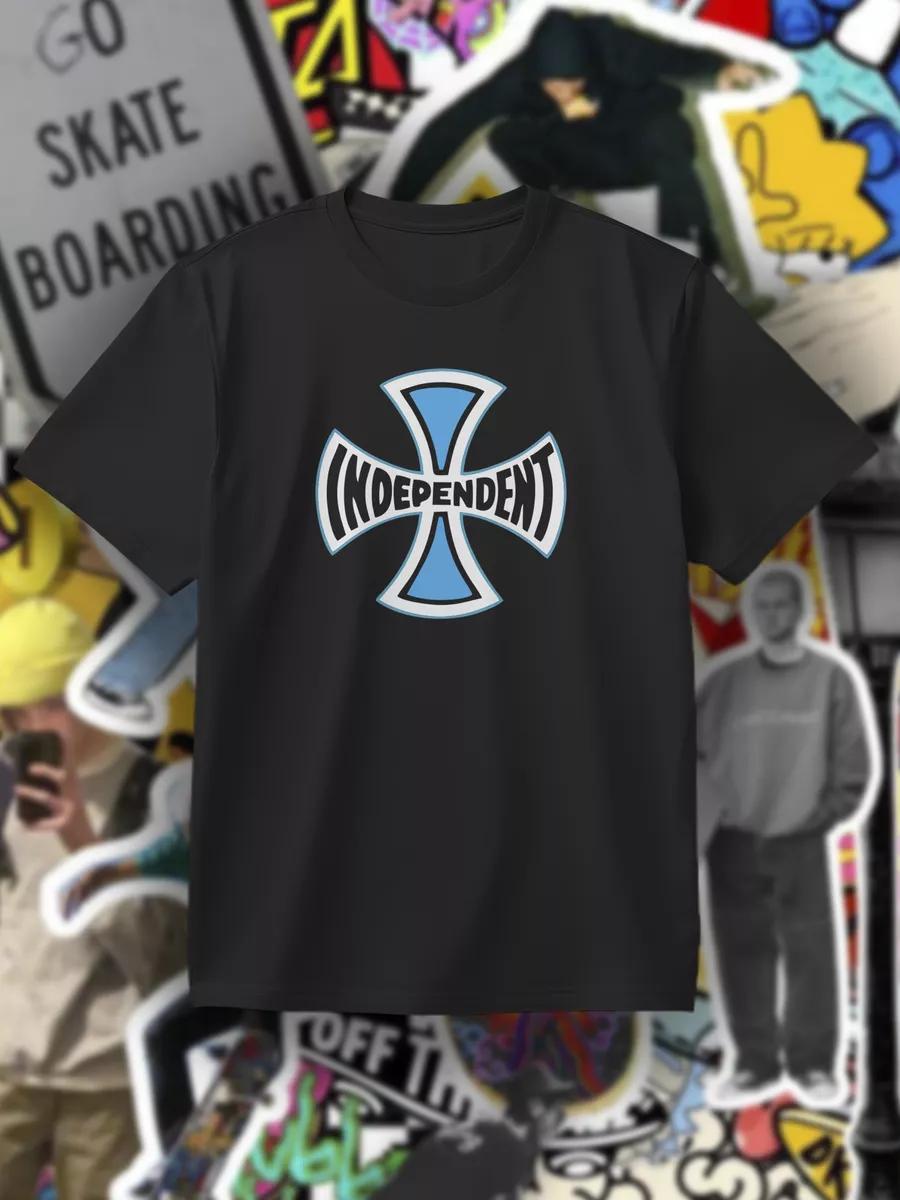 Независимая белая и синяя футболка 2XL