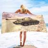 Beach Towel Oversized,Thick Sand Free Microfiber Beach Towel Tank Print, Super Absorbent Quick Dry Swim Beach Towels for Men,Boy