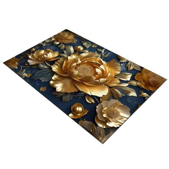 3D Floral Bath Mat Diatomaceous Earth Absorbent Floor Mat Non Slip Realistic Flower Bathroom Rug