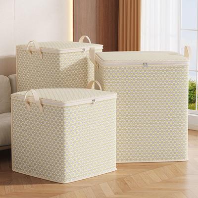 Large Capacity Clothes Quilt Dust Bag with Handle Clothes Storage Bins Foldable Dust-Proof Clothes Organizer
