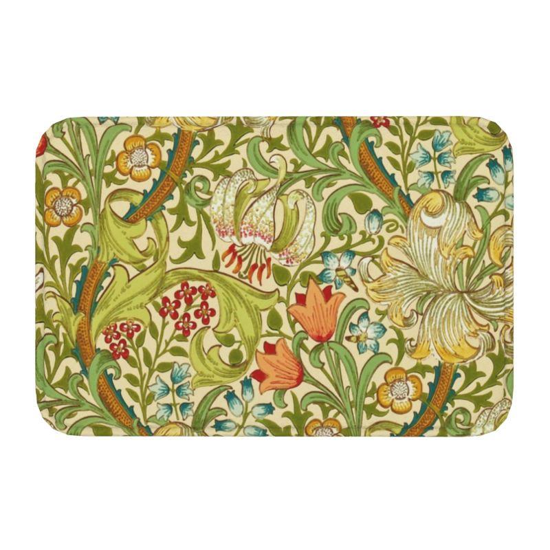 Custom William Morris Compton Floral Art Nouveau Pattern Doormat Bath Door Floor Mat Textile Pattern Toilet Rug Carpet Footpad