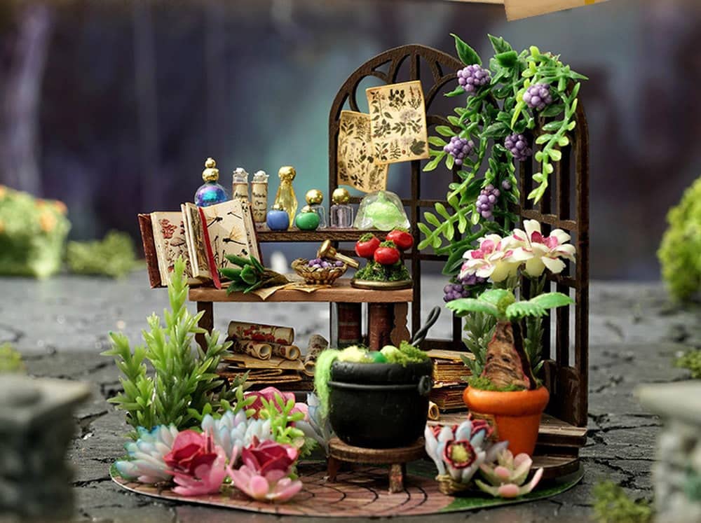 Moin moin Dukkehus Miniatyr Håndlaget Sett Terrarium Krukke Drømmeflaske Palmestørrelse Nybegynner Eventyr Stilig Interiør Blomsterhage Magisk Skole