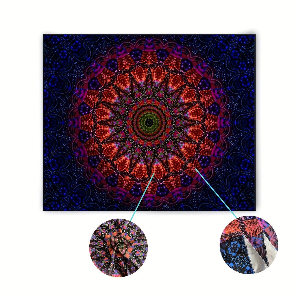 Psychedelic Mandala Tapestry With Vibrant Colors And Intricate Patterns, Perfect For Adding A Trippy And Bohemian Touch To Any