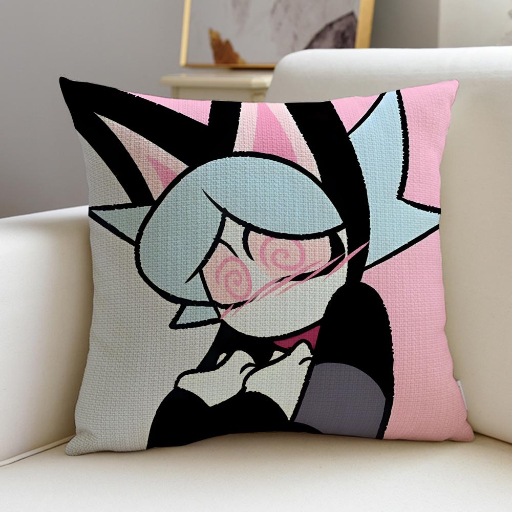 

Thrilling PSYCHO CUTIESS Cushion Cover Breathable and skinfriendly linen pillowcase square removable and washable cushion 30X30cm