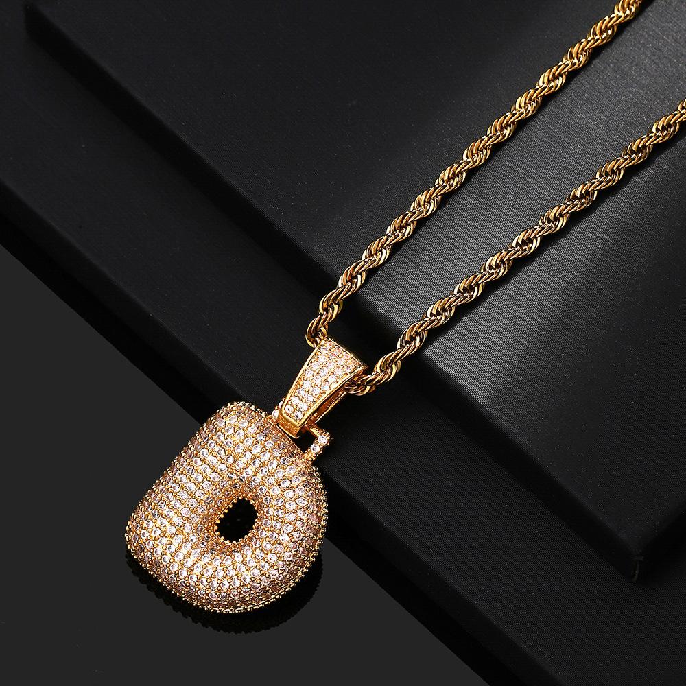 Hip Hop 26 English Letter Pendant Rap Simple Fat Letter Pendant Unisex Necklace