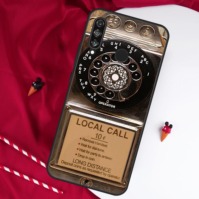 Retro rotary dial telephone For Huawei Nova 5T 9 10 SE 7i 8i 11i 12i Y73 Y90 Y70 Y72 Y61 Y91 Y60 P20 P40 P30 Lite Case