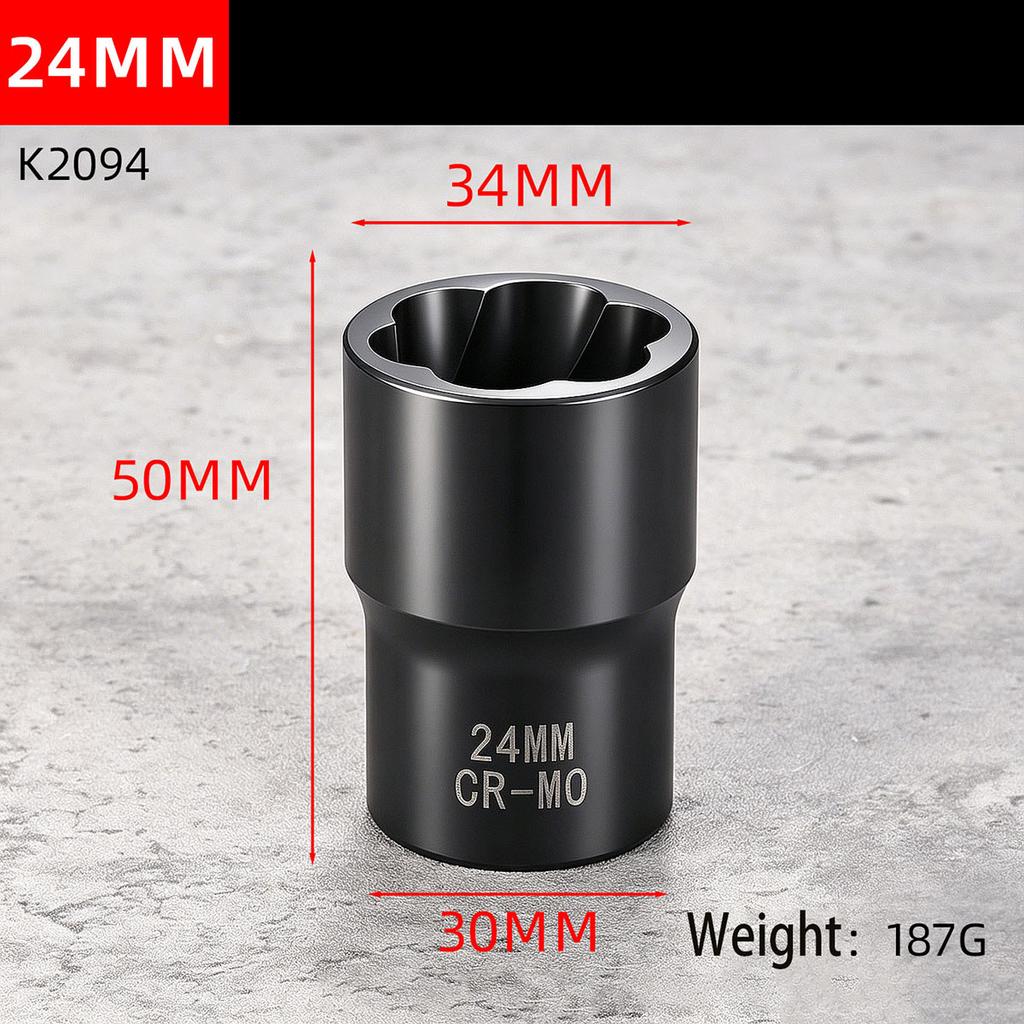 High Hardness 1/2 Inch Drive Reverse Thread Nut Extractor Set Broken Bolt Remover Socket Tool for Motorcycle Auto Repair