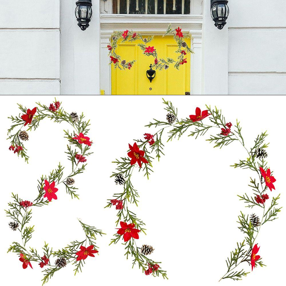 

Decor Background Decoration Plants Faux Eucalyptus Leaf Vines Red Fruit Pine Cone Pine Needle