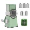 6-In-1 Rotary Cheese Grater Anti-Slip Multifunctional Vegetable Cutter Hand Cranked Cutting Machine for Potatoes Carrots