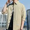 Thin Shirt Men's Mid-sleeved Spring and Summer Youth Work Tops Seven-quarter Sleeve Short-sleeved Five-quarter Sleeve Shirt Jacket