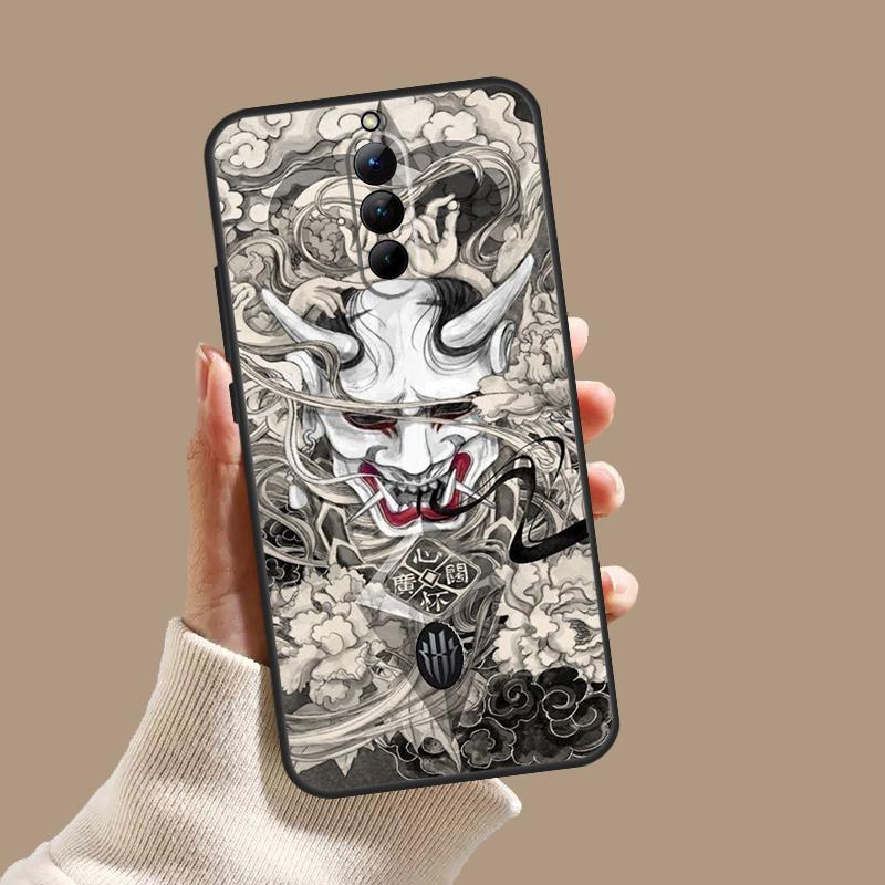 Samurai Oni Mask Case For ZTE Nubia Red Magic 11 9S 8S 8 9 10 10S Pro Plus 6 7 6S 7S Pro 5G 6R 10 Air Cover