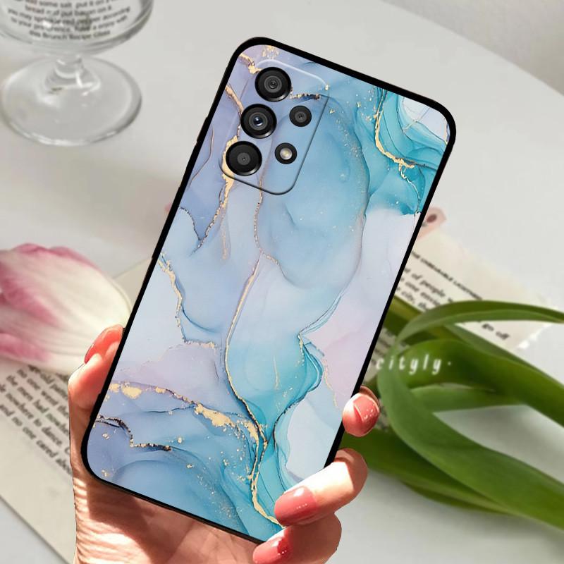 For Samsung A73 5G Case A53 A33 Black Animals Painted Cases for Samsung Galaxy A33 5G Cover A73 2022 Silicone Back Bumper Shell