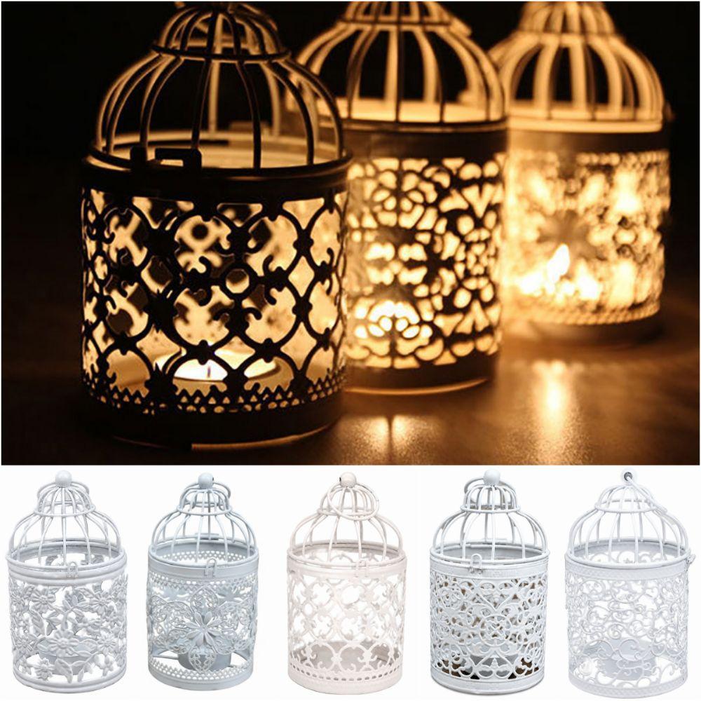 Iron Art Candle Holder Bird Cage Desktop Ornament Craft Wedding Ornament
