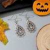 Halloween Fashion Sliver Color Hollowed-out Vampire Bat Pumpkin Skull Spider Web Ghost Dangle Earrings for Women Scary Jewelry