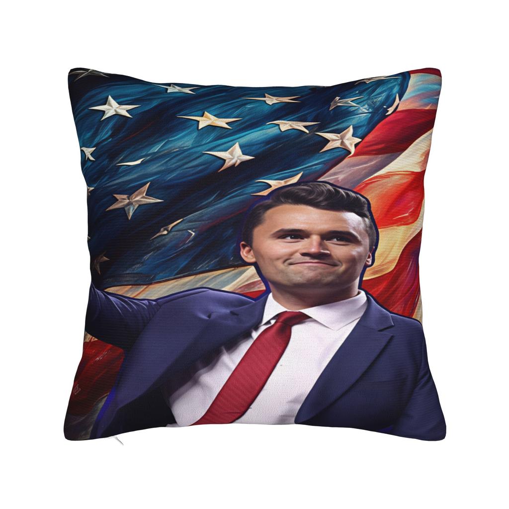Charlie Kirk Stream Headset Pillow Cover Comfy Cushion Cover Funny Pillow Case For Couch Sofa Bedroom
