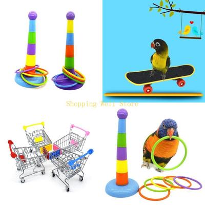KX4B Mini nákupní košík pro mazlíčky Vzdělávací Kroužky na trénink Stojan na skateboard Hrazda
