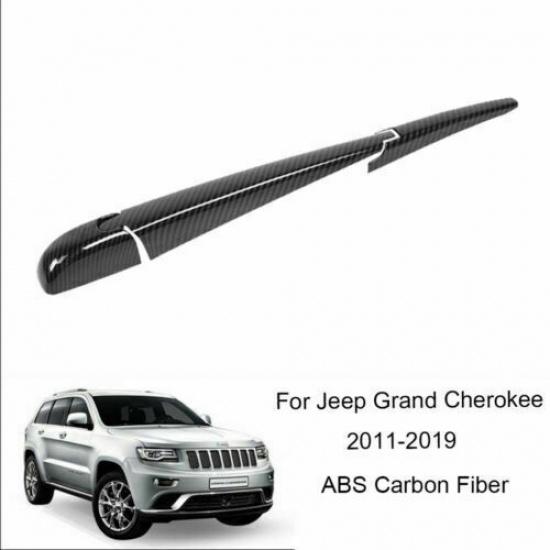 Exterior Rear Window Wiper Cover Trim For Jeep Grand Cherokee 2011+ Carbon fiber