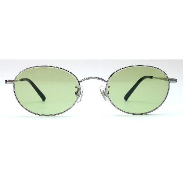 Used [Classic & intelligent oval sunglasses] BLESS ORIGINAL Classic Eight-SUN Silver / Green