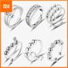 Anti Stress Anxiety Silver Ball Rings 925 Women Men Spinner Fidget Rings Vintage Gold Couple Anillos Jewelry Free Shipping Gift