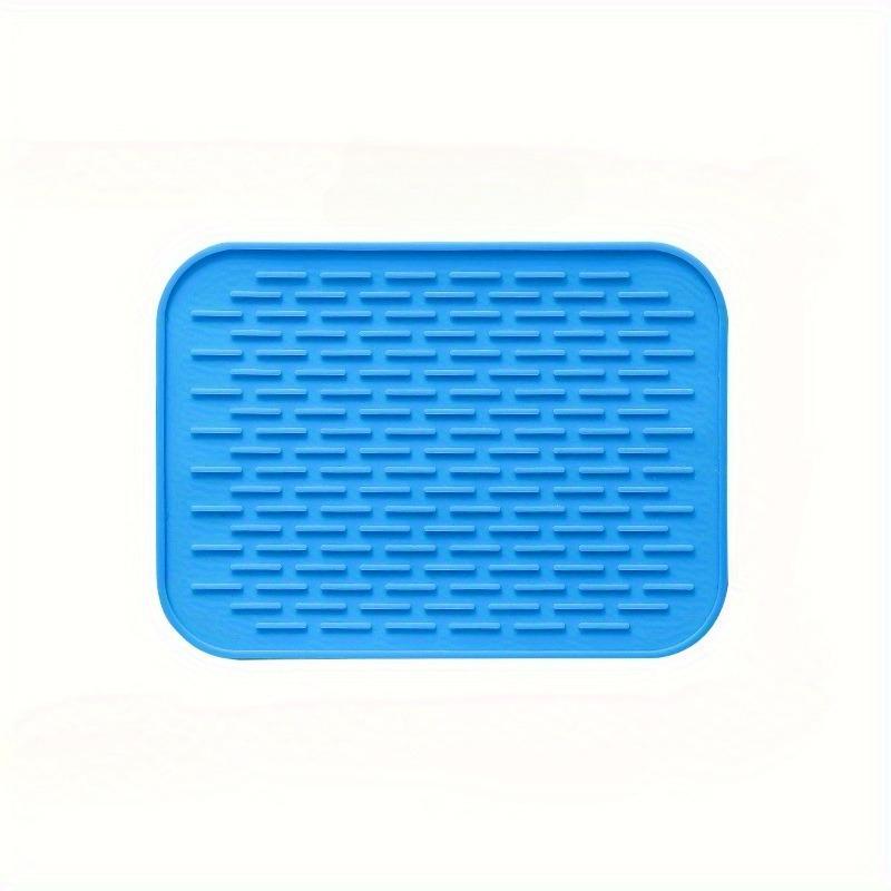 

2Pcs silicone heat-resistant mat, pot mat, non-slip rectangular tripod set, for hot pot, plate, coaster and table mat. синий