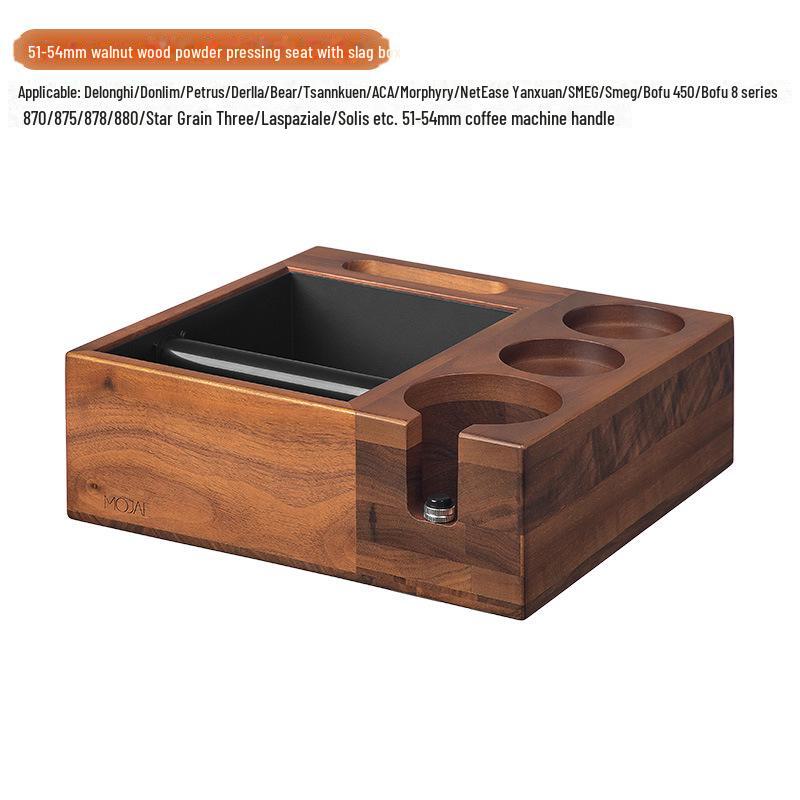 MOJAE Walnut Coffee Machine Handle Holder and Tamper Mat Set