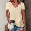 BITCED Women's Fashion Casual V-Neck Short Sleeve  Blouses & Shirts
