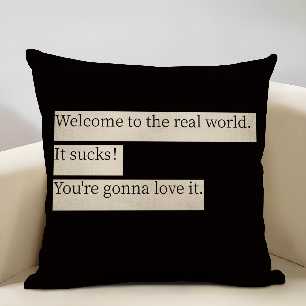 Classic lines Cushion Cover Household Decoration Linen Sofa Cushion Cover: Skin-Friendly & Breathable with Invisible Zipper