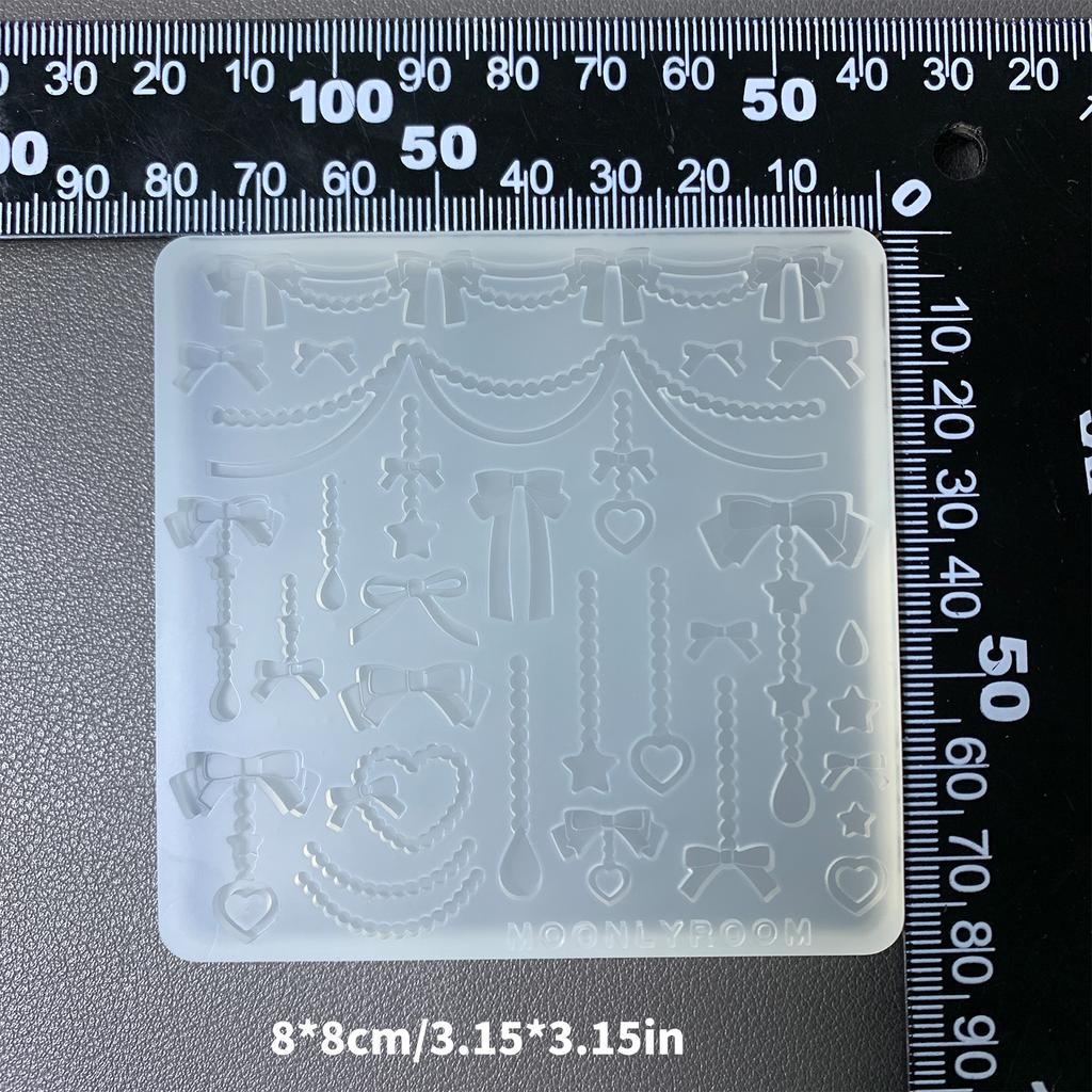 Silicone Bowknot and Bead Chain Accessories Mould Unique Epoxy Resin Jewelry Making Molds for Crafting Enthusiasts