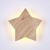 Led Wood Star Wall Lamp Modern Creative Cartoon Wall Lamp Night Light Bedside Lamps For Baby Kids Bedroom Living Room
