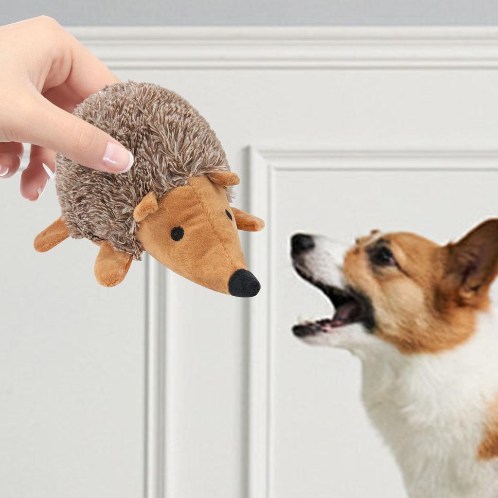 Pet Plush Interactive Toy Bite-Resistant Cartoon Hedgehog Pet Toy Dog Interactive Throwing Toy for Small Medium Size Dogs
