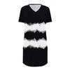 Top da donna Scollo a V Manica corta Bluse Casual Camicie a metà lunghezza Top a tunica con stampa alla moda con tasche