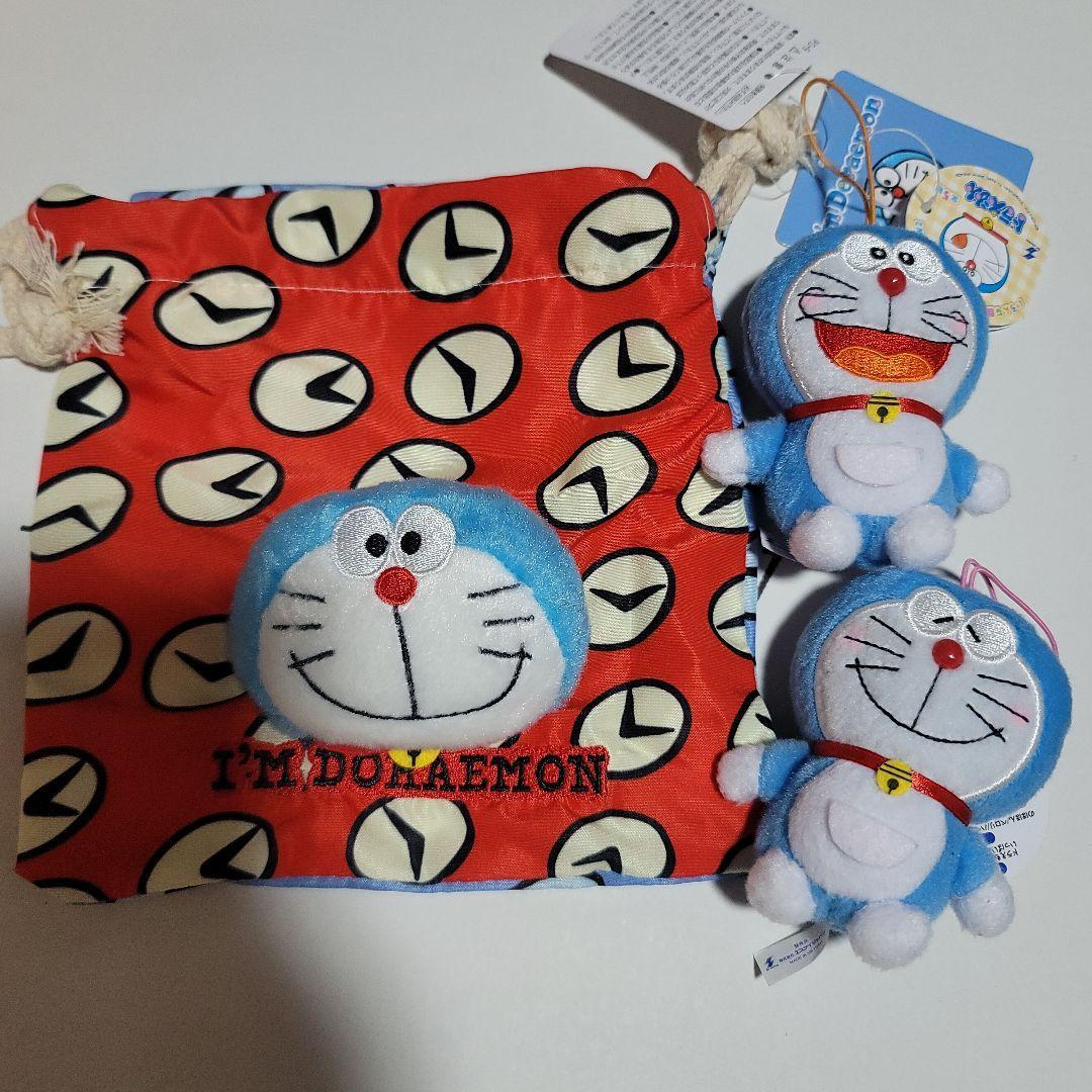 Doraemon  Drawstring purse with mascot, 2 mascots