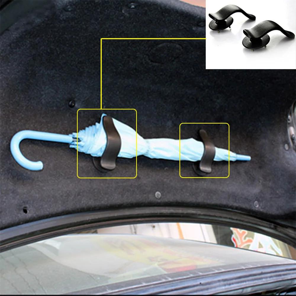2PCS Car Rear Trunk Umbrella Rack Holder Universal Fit Auto Vehicle Umbrella Hanger Hook