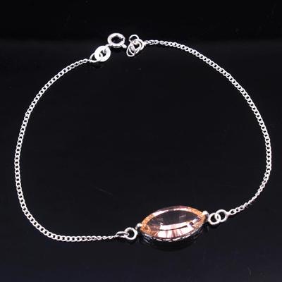 Morganite Silver Bracelet, Women Bracelet, Women Jewelry, Gifts For Her, 925 Sterling Silver Handmade Jewelry
