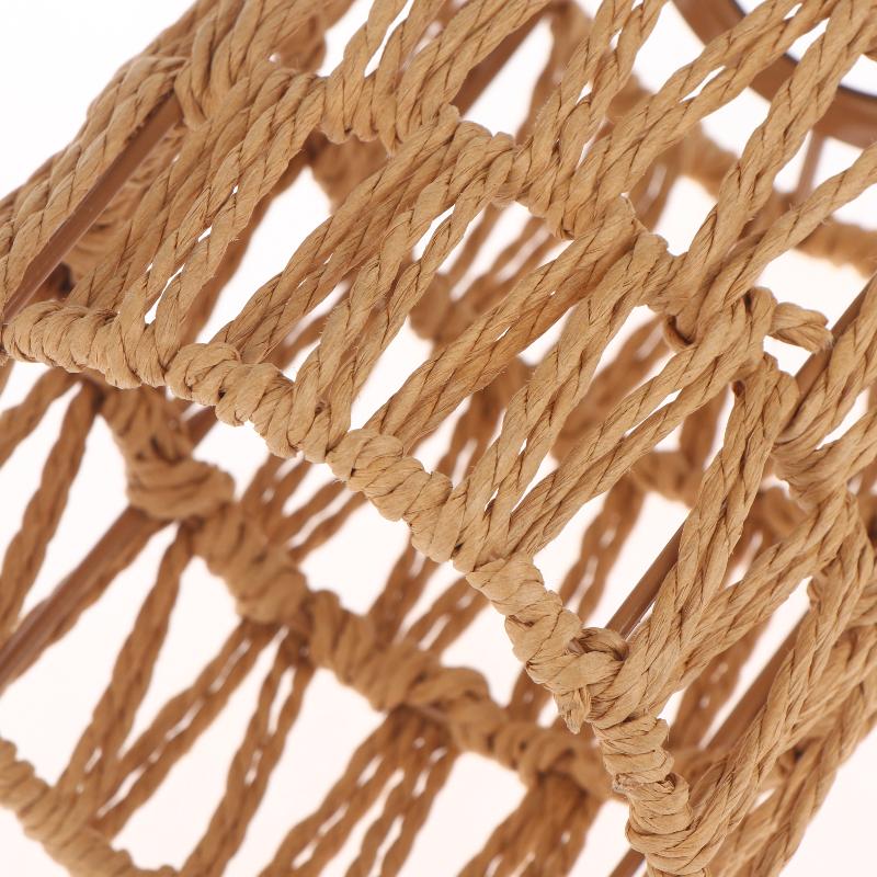 Handmade Paper Rope Woven Rattan Lampshade Boho Decorative Lampshade Table Lamp Decorative For Garden Yard Living Room