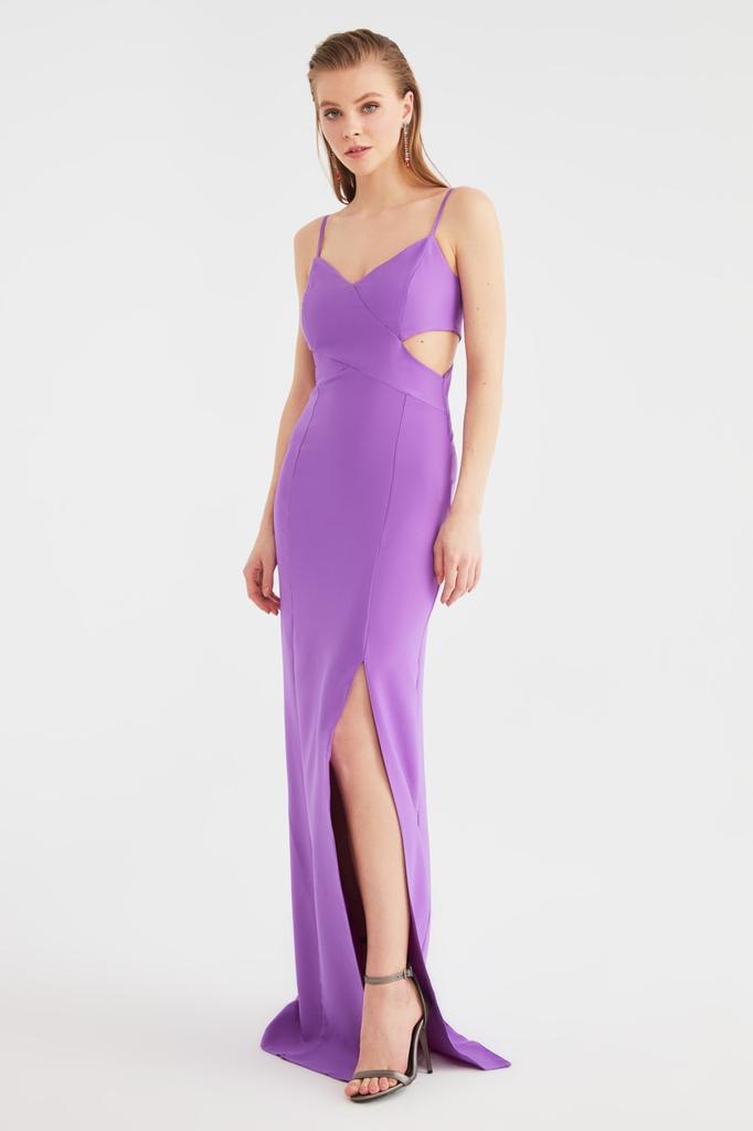 evening dress formal Coutiva Women's Elegant Romantic High Slit Gown 2000s City Triangles asymmetrical Size:17.5 34/35 GG