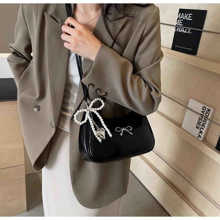 High-end Exquisite Commuting Bag Women s Fashionable All-matching Cross-body Red Retro Shoulder 24x8x13