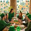 St Patricks Day Window Clings for Glass Windows, Saint Patrick's Day Shamrock Decor, Spring Window Sticker Decal for Gifting and Holidays, 8 Sheets