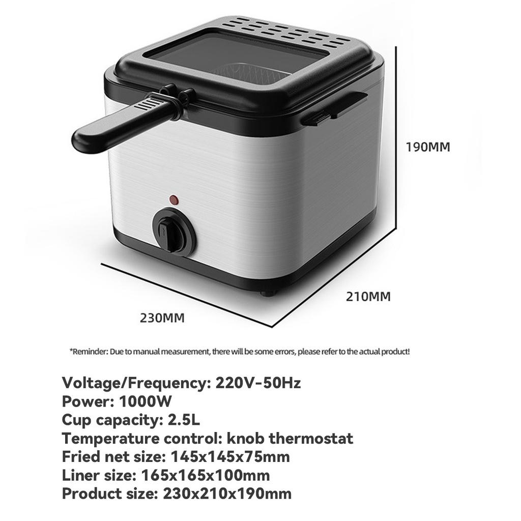 

Электрическая фритюрница Машина для жарки картофеля фри с корзиной Гриль для жареной курицы 2,5 л Регулируемый термостат Кухонная кулинарная печь