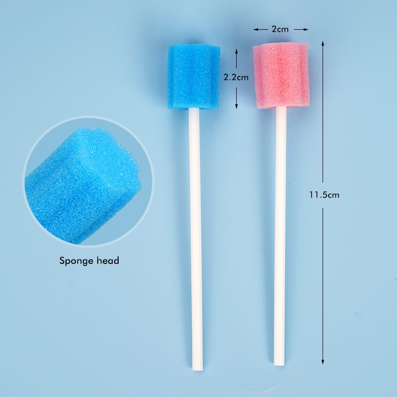 50 Stück/Packung Einweg Mundpflegeschwammstäbchen Weiche Saugfähige Zahnreinigungsstäbchen Tragbares Dentalhygienewerkzeug