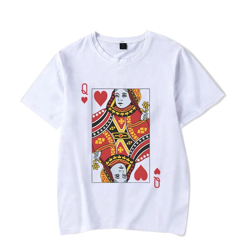 Karten Herz Bube/Dame Grafik T-Shirts Paare Y2k Mode Königin König T-Shirts Harajuku Lustig Freund Freundin T-Shirt Liebes Shirt