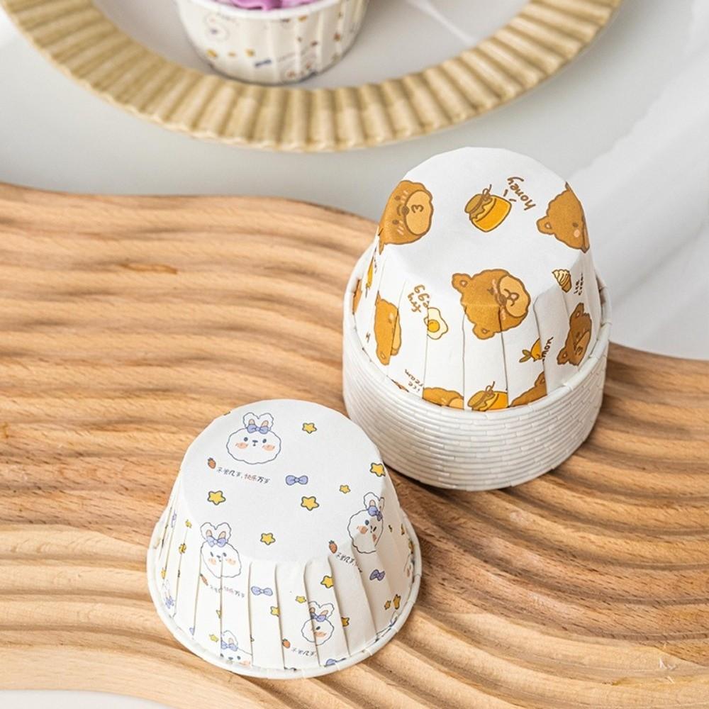 Heat Resistant Disposable Cupcake Cups Greaseproof Glossy Surface Baking Paper Mold No Lid Non-Stick Muffin Cups Home Kitchen