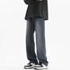 Retro Blue Jeans Men's Straight Loose Autumn and Winter Pants Handsome American High Street Spring New Wide-leg Pants