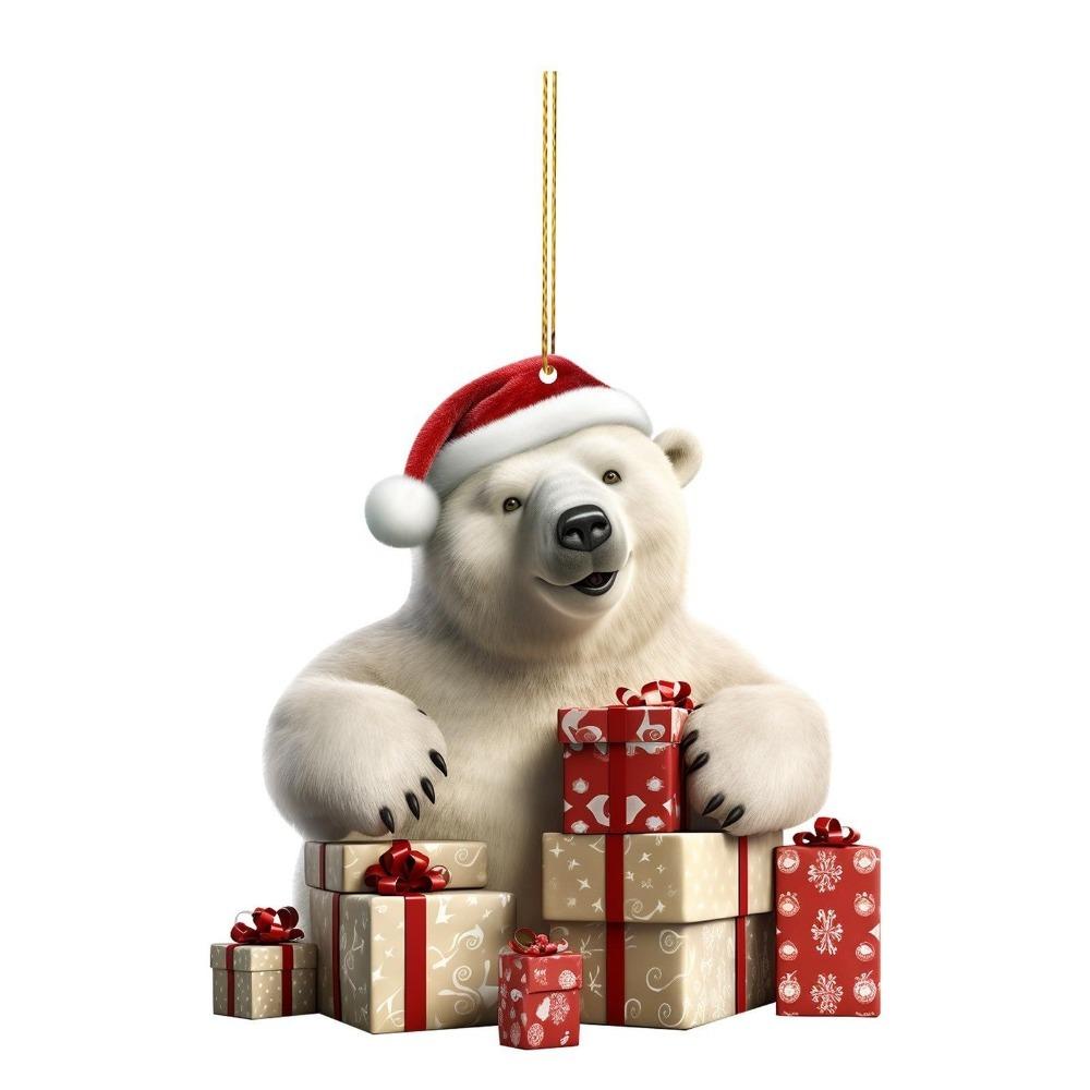 

5 шт. Підвіски у вигляді тварин, що гойдаються, Милий білий ведмідь, Прикраса на різдвяну ялинку, для автомобілів, рюкзаків Style 1