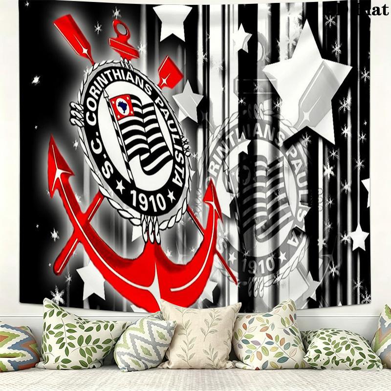 Sport Club Corinthians Paulista Wall Tapestry Aesthetic Wall Hanging Printed Fabric Blanket Decorative Tapestries for Bedroom Living Room Home Decor