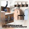 Modern Wooden Wall Mounted Storage Rack With Sturdy Metal Frame For Living Room Bedroom Office Decors