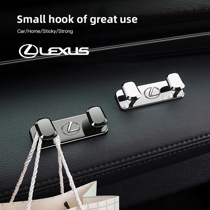 SFSE5 Car Double Hooks Organizer Alloy Hook Hanging Storage For Lexus F SPORT ES RX NX LS UX LM LX GX LC RZ IS CT GS RC HS SC TX LBX