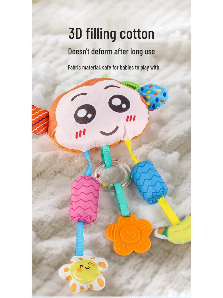 Crab Pull-String Stroller Mobile: Newborn Baby Soothing Rattle Toy