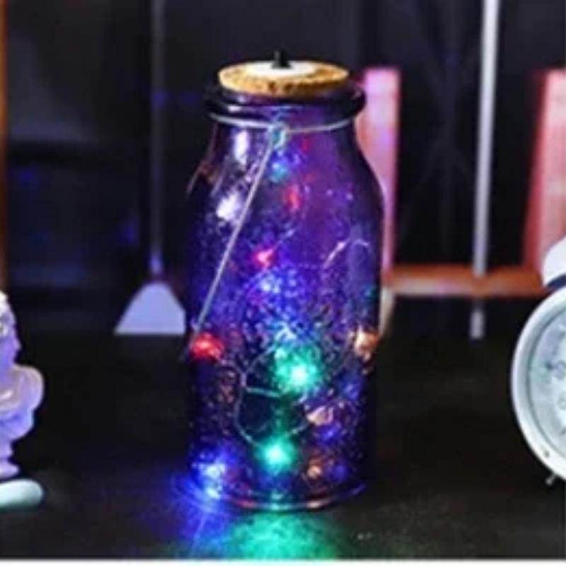Mason Jar Waterproof Wishing Confession Bottle LED Handheld Night Light for Patio Yard Garden Wedding Decoration Holiday Party